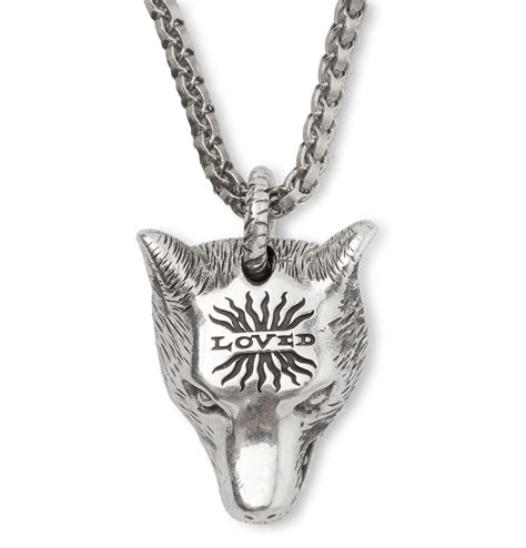 anger forest wolf head necklace.